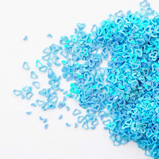 Sequins 4mm - Heart #1 - Blue – 20gms