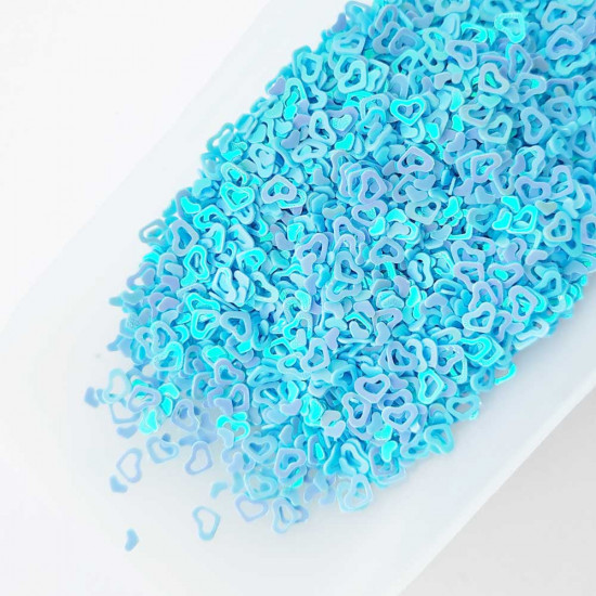 Sequins 4mm - Heart #1 - Blue – 20gms