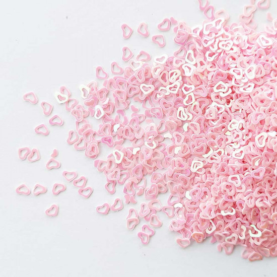 Sequins 4mm - Heart #2 - Pink – 20gms