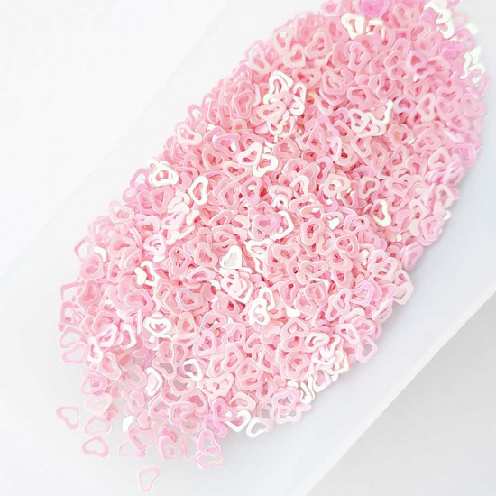 Sequins 4mm - Heart #2 - Pink – 20gms