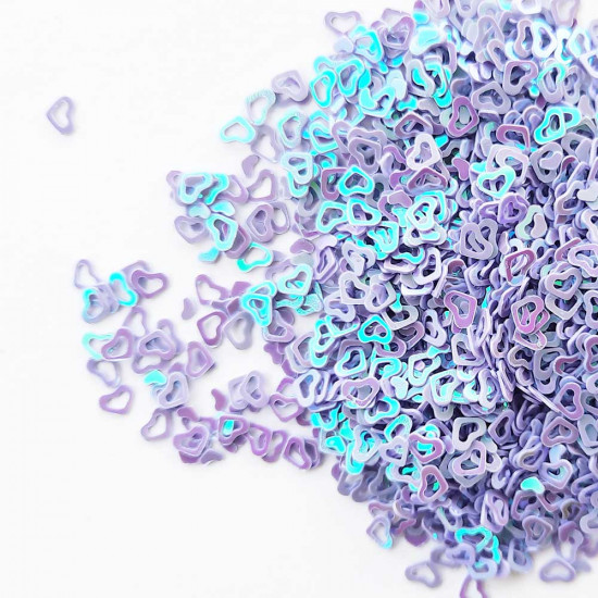 Sequins 4mm - Heart #4 - Violet – 20gms