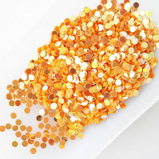 Sequins 3mm - Round Flat #7 - Golden Yellow – 20gms