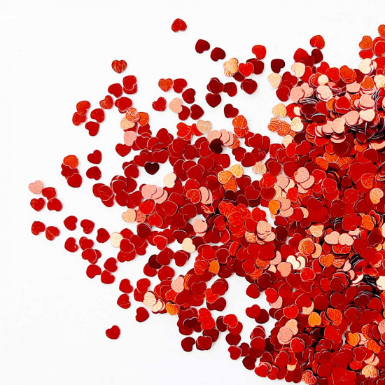 Sequins 3mm - Heart #6 - Red - 20gms Sequins 3mm - Heart #6 - Red - 20gms