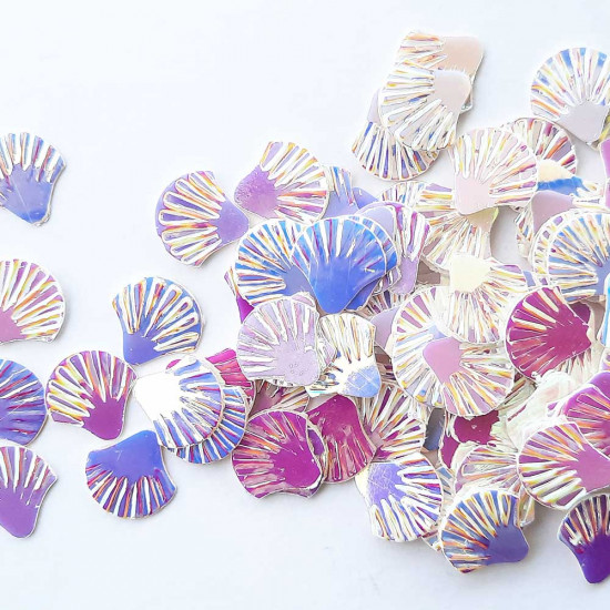 Sequins 12mm - Shell #1 - White Rainbow - 20gms