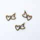 Charms 18mm Metal Heart #2 - Bronze - 3 Charms