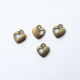 Charms 12mm Metal Heart #5 - Bronze - 4 Charms