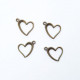 Charms 17mm Metal Heart #8 - Bronze - 4 Charms