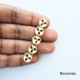 Dabba Kundan 9mm Round - White In Golden Setting - 5 Pieces