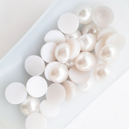 Flatback Pearls 12mm Round - Off White - Pack of 30