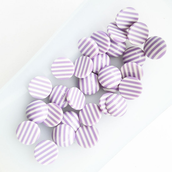 Flatback Acrylic 10mm Round Lined - Lilac - Pack of 30