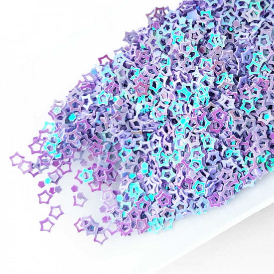 Sequins 3mm - Star #3 - Violet - 20gms