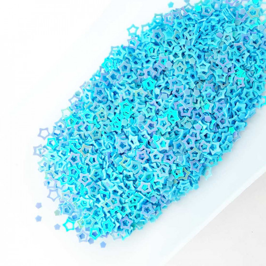 Sequins 3mm - Star #4 - Blue - 20gms