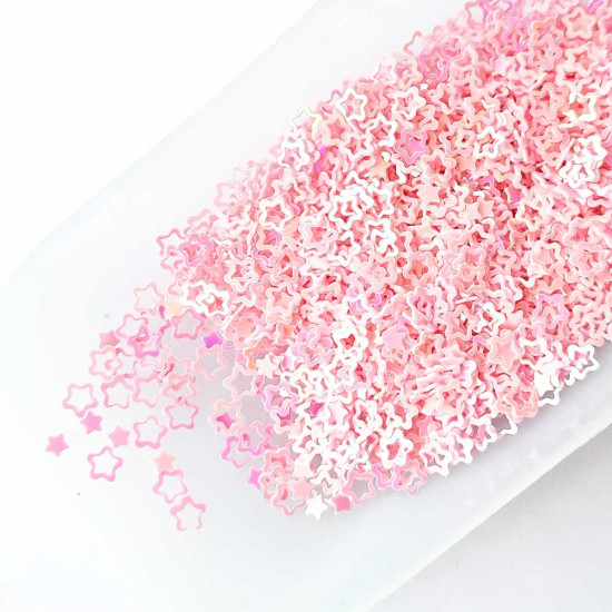 Sequins 4mm - Star #5 - Pink - 20gms