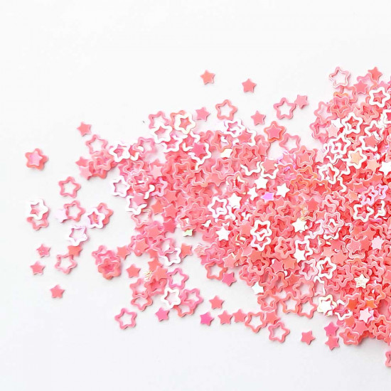 Sequins 4mm - Star #6 - Dark Pink - 20gms