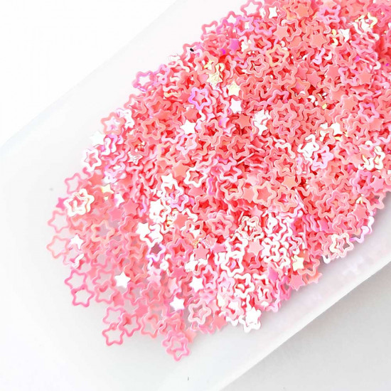 Sequins 4mm - Star #6 - Dark Pink - 20gms