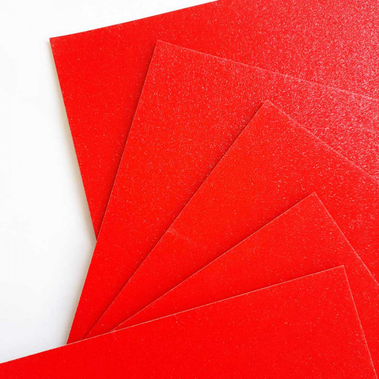 Glitter CardStock A4 - Red - 5 Sheets