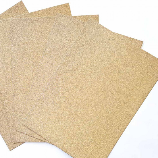 Glitter CardStock A4 - Light Gold - 5 Sheets