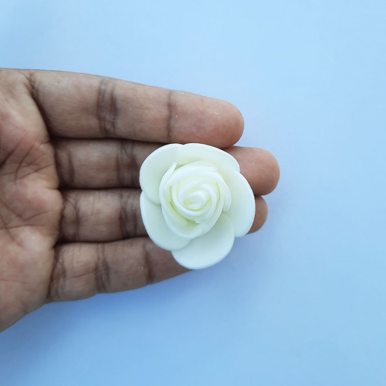 Foam Flowers #2 - 30mm Rose Off White - 5 Roses