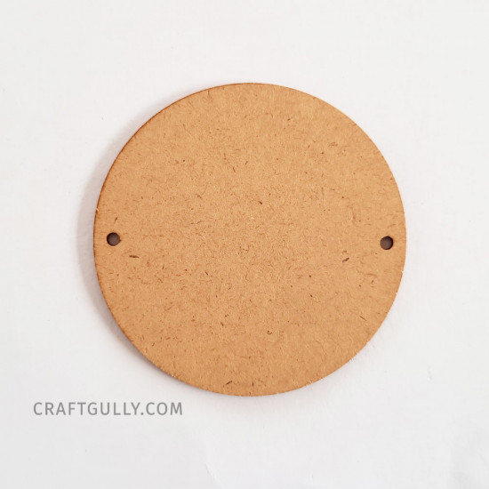 MDF Keychains #4 - 76mm Round 2 Holes - Pack of 5