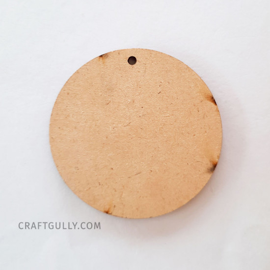 MDF Keychains #5 - 63mm Round 1 Hole - 5 Pieces