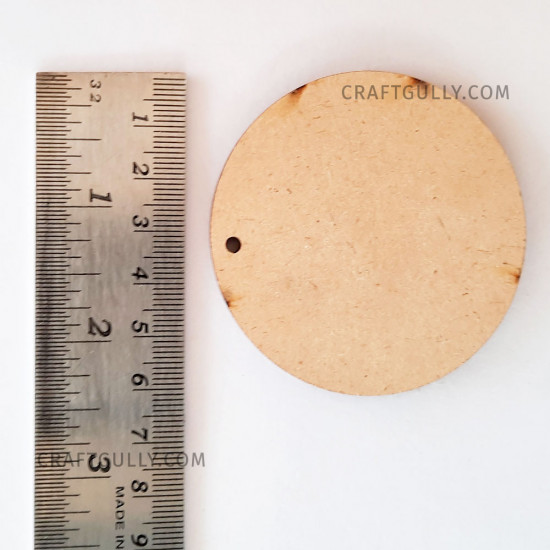 MDF Keychains #5 - 63mm Round 1 Hole - 5 Pieces