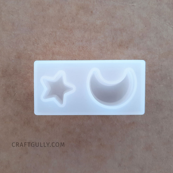 Silicone Moulds #18 - Star & Moon - Pack of 1