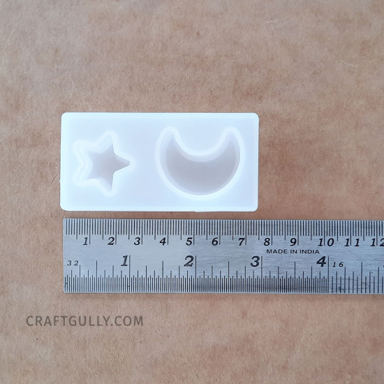 Silicone Moulds #18 - Star & Moon - Pack of 1