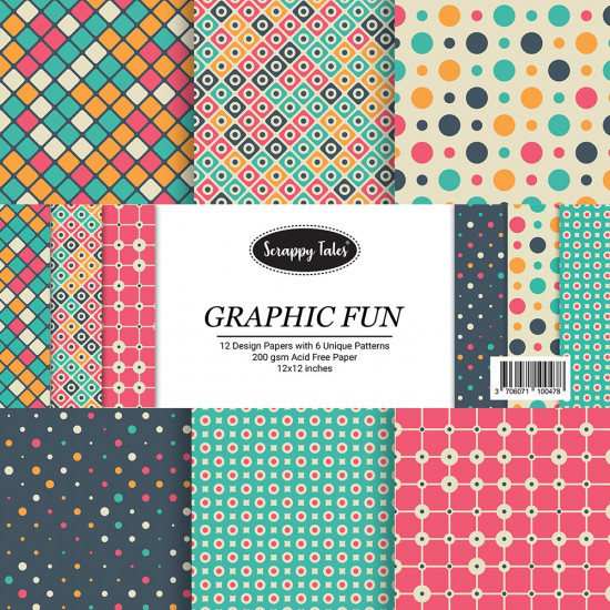 Pattern Papers 12x12 - Graphic Fun - Pack of 12