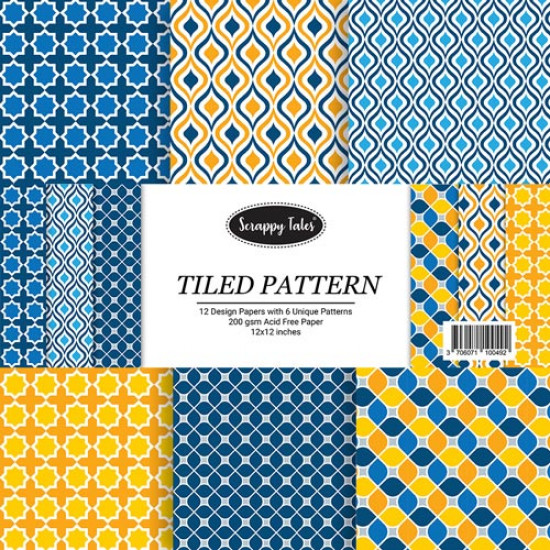 Pattern Papers 12x12 - Tiled Pattern - Pack of 12