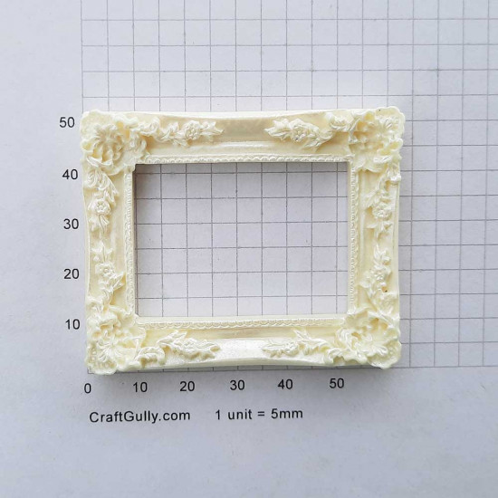 Resin Elements - Mini Frame Rectangle #3 - White - Pack of 1