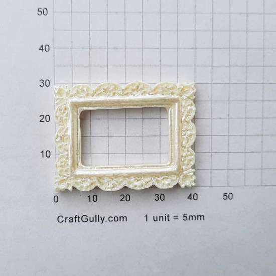 Resin Elements - Mini Frame Rectangle #4 - White - Pack of 1
