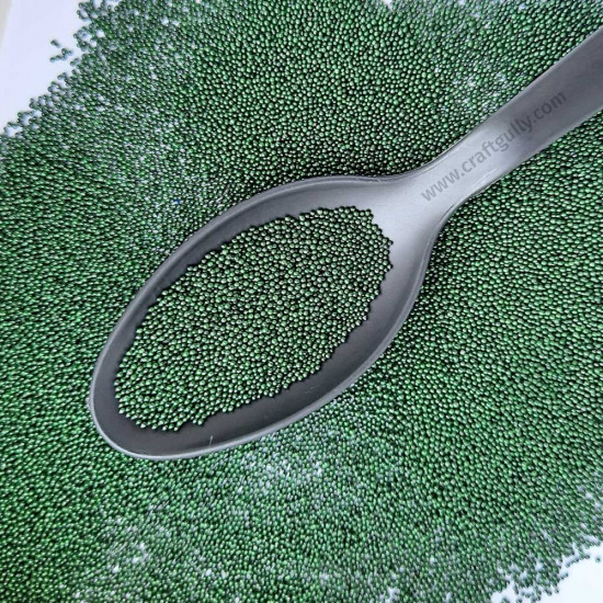 Micro Beads 1mm Glass - Dark Green - 20gms