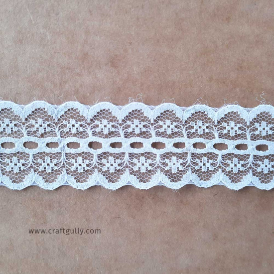 Designer Laces #16 - 33mm - Vintage White - 1 meter