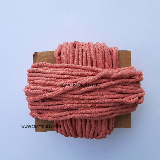 Cotton Macrame Cords 3mm Single Strand - Salmon Pink - 20 meters