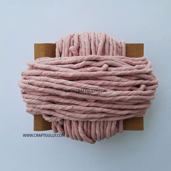 Cotton Macrame Cords 3mm Single Strand - Baby Pink - 20 meters