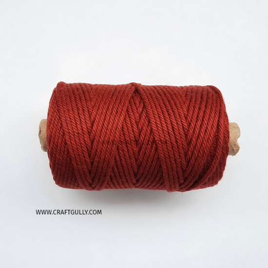 Cotton Macrame Cords 4mm Twisted - Red - 20 meters