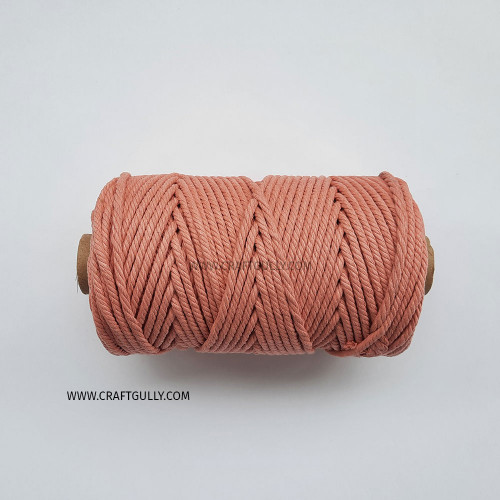 Cotton Macrame Cords 4mm - Twisted Peach - 20 meters