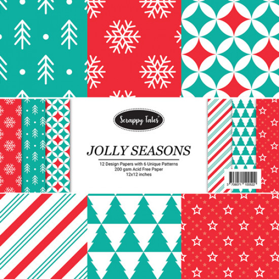 Pattern Papers 12x12 - Jolly Season - Pack of 12