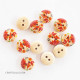 Wooden Buttons #12 - 15mm Round With Pattern - 12 Buttons