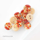 Wooden Buttons #12 - 15mm Round With Pattern - 12 Buttons