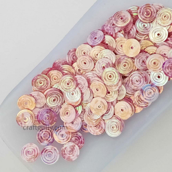 Sequins 8mm - Round Texture #5 - Pink Shaded - 20gms Sequins 8mm - Round Texture #5 - Pink Shaded - 20gms