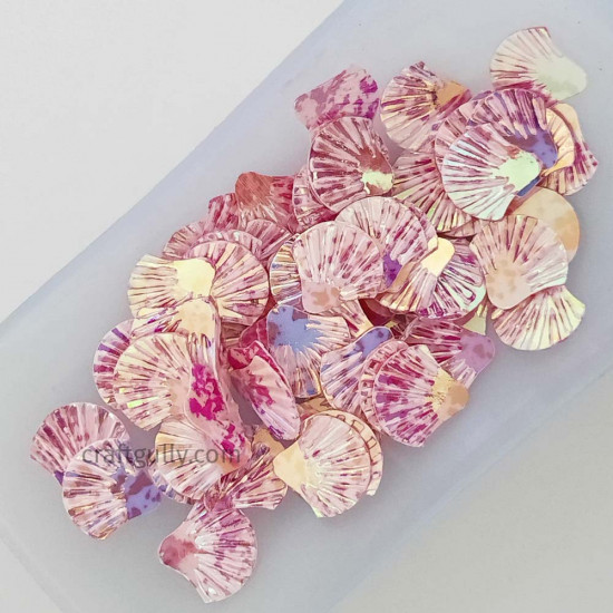 Sequins 12mm - Shell #2 - Pink Shaded - 20gms