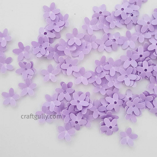 Sequins 9mm - Flower #7 - Lilac Matte Finish - 20gms