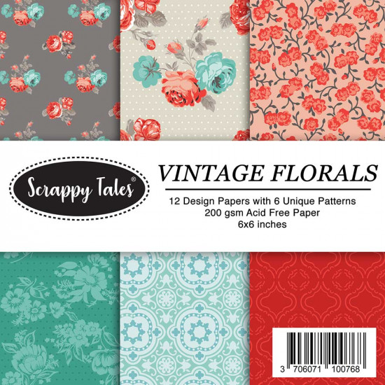 Pattern Papers 6x6 - Vintage Florals - Pack of 12