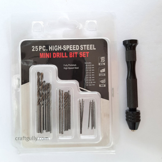 Mini Drill Bit Set With 25 Bits