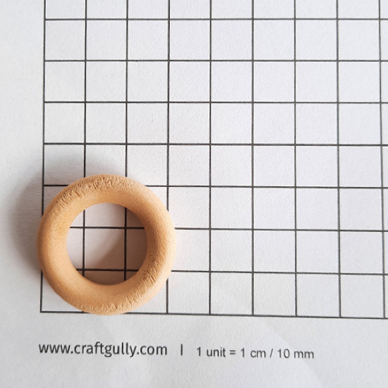 Wooden Rings #3 - 1.25 inches - Natural - 4 Rings