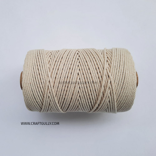Cotton Macrame Cords 2mm - Twisted Natural - 20 meters