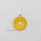 Enamel Charms 21mm - Flower #16 - Yellow - 1 Charm