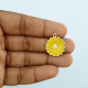 Enamel Charms 21mm - Flower #16 - Yellow - 1 Charm