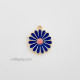 Enamel Charms 21mm - Flower #17 - Dark Blue - 1 Charm